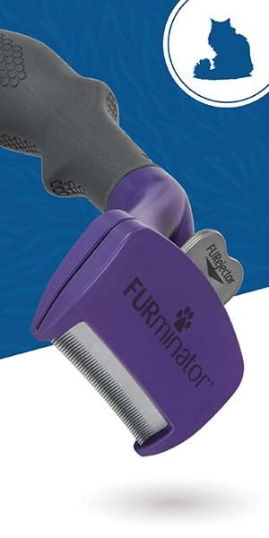 FURminator deShedding Tool For Medium/Large Cats, Short Hair, Removes Loose Hair From Shedding