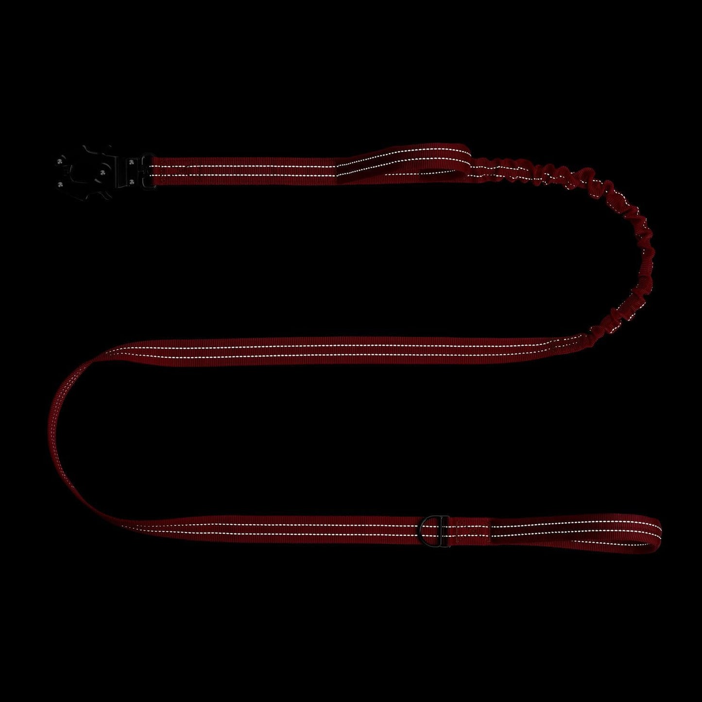 ICEFANG Tactical Dog Leash,K9 Training Walking Bungee Lead with 2 Control Handle,Heavy Duty Quick Release Metal Clasp,for Medium Large Breed (Reflective Red, 6 FT)