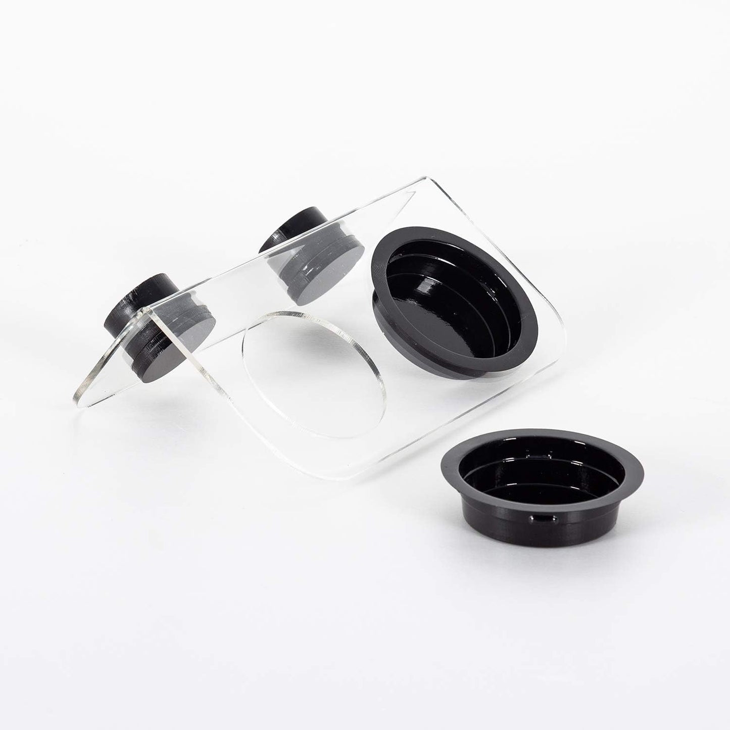 WACOOL Magnetic Reptile Ledge, Acrylic Gecko Feeding Ledge with 6PCS Cups, Reptile Food Water Feeder Dish for Geckos Iguana Chameleon Pets (White)