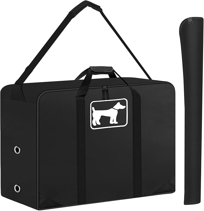 SIRUITON Dog Playpen Storage Bag Fits 50" H 8 Panels and 9 Stakes ,Dog Fence Travel Bag Suitable for Foldable Exercise Pet Playpen, Dog Fence Travel Bag with Reinforcing Plate & Shoulder
