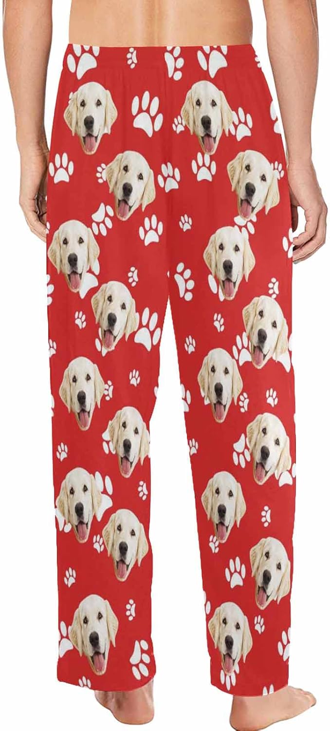 MyPupSocks Customized Face Pajamas Pants Photo Pajama Bottoms for Men S-XXL