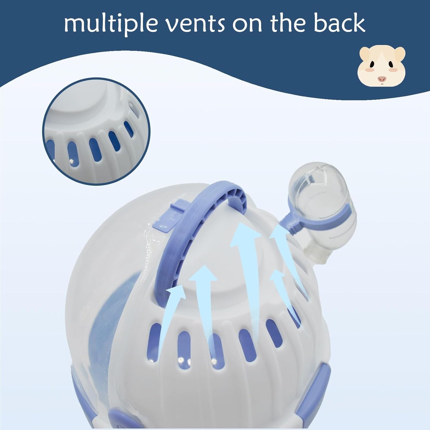 Hamster Carrier Cage Portable Cages Small Animals Carry Travel Case with Water Bottle Plastic Breathable Guinea Pig Outgoing Cage for Dwarf Hamster Ferret Chinchillas Hedgehog (Blue)