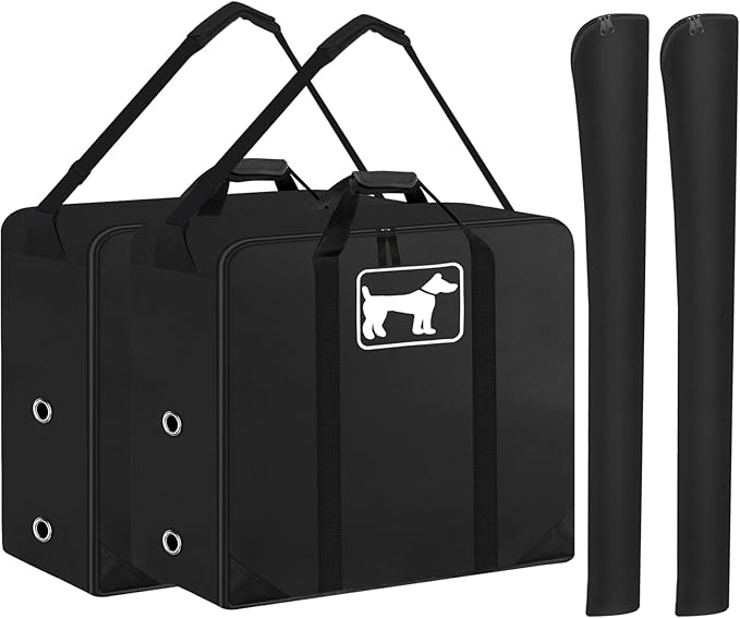 SIRUITON 2Pack Dog Playpen Storage Bag, Fits 24" H 8 Panels and 9 Stakes,Suitable for Foldable Exercise Pet Playpen, Dog Fence Travel Bag, with Reinforcing Plate & Shoulder