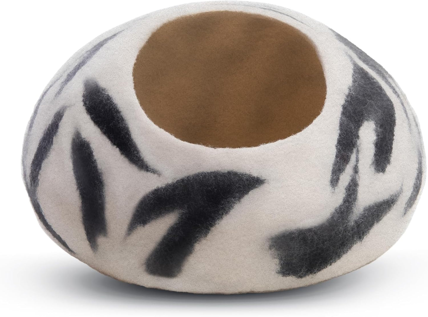 Woolygon Premium Felt Cat Cave Bed - Wool Kitty Beds Handcrafted Kitten Caves Bed for Indoor Cats - Made from 100% Eco-Friendly Merino Wool, Foldable Cat Hidewawy Covered Cat House Pod