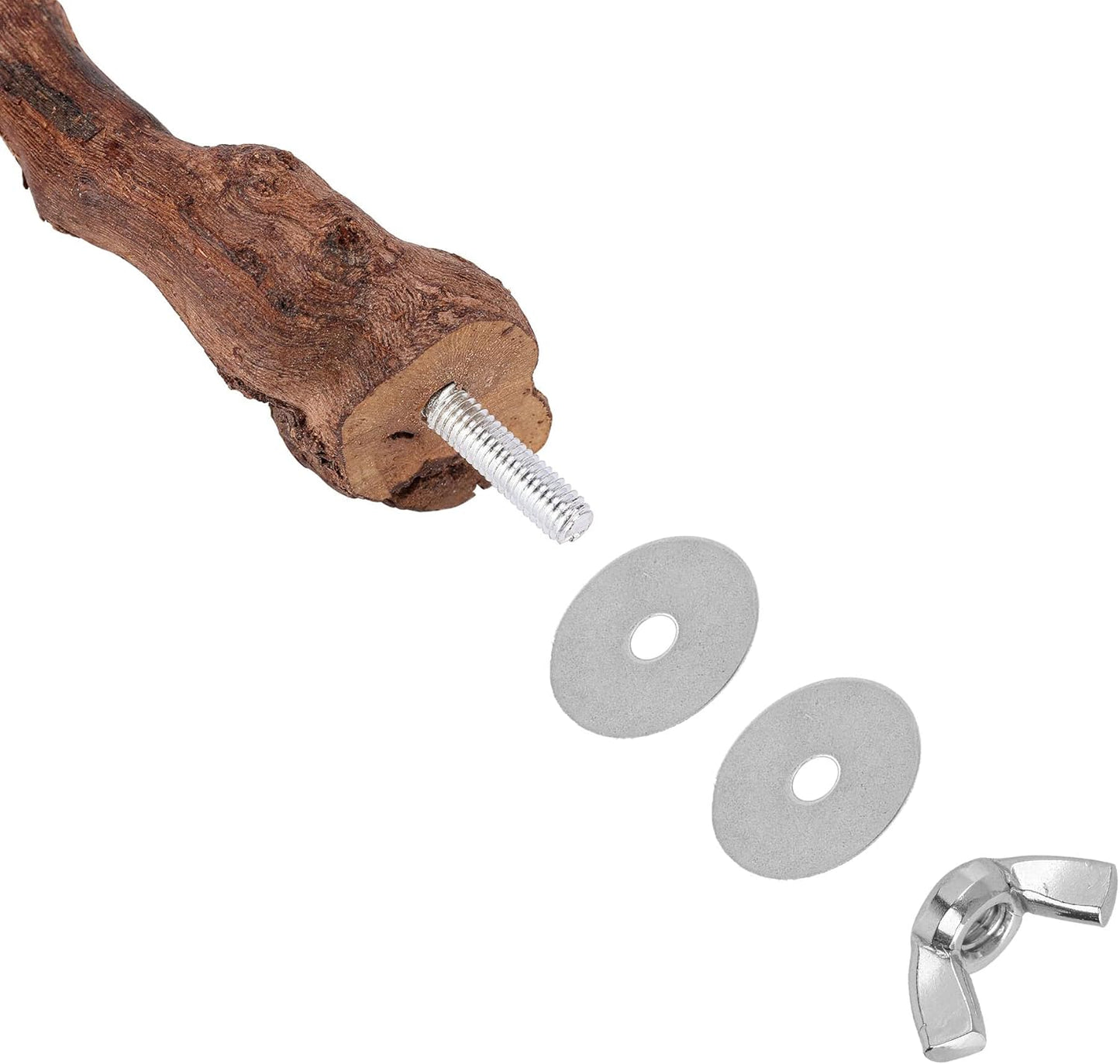 2 pcs 9.8 inch Bird Perches Stand Natural Wood Bird Perches, Birdcage Wood Stand Tree Perches for Birds Cockatiels Parrots Conures Macaws Finches(2PCS 9.8" Length)