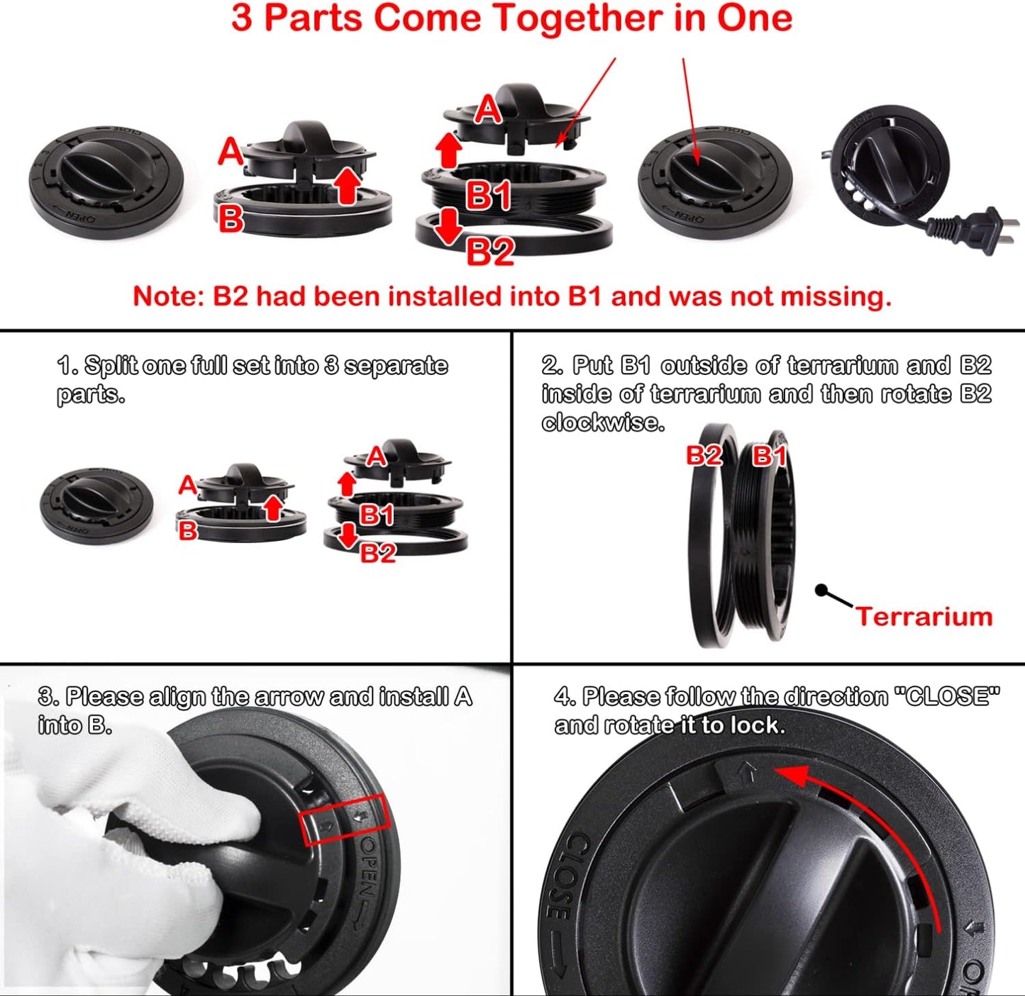 REPTIZOO 45 Gallon Glass Reptile Terrarium 24" x 18" x 24" Knock-Down Reptile Tank with Double Hinge Door and Top Screen Ventilation Easy Assembly Terrarium