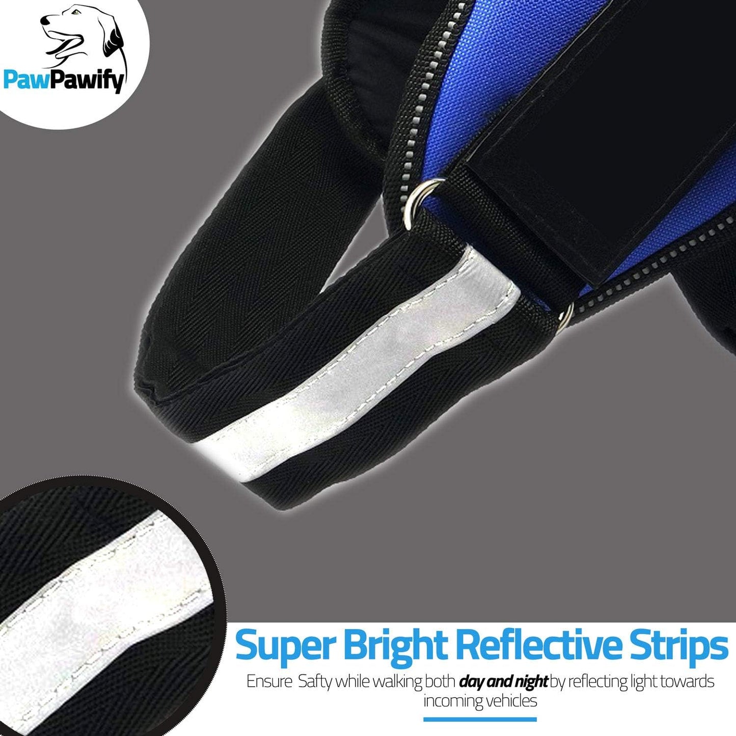 PawPawify Custom No Pull Dog Harness with Name and Phone Number, Heavy Duty Personalized Pet Vest to Prevent Tugging, Pulling, or Choking, Training and Walking (Purple, S (10-19LBS))