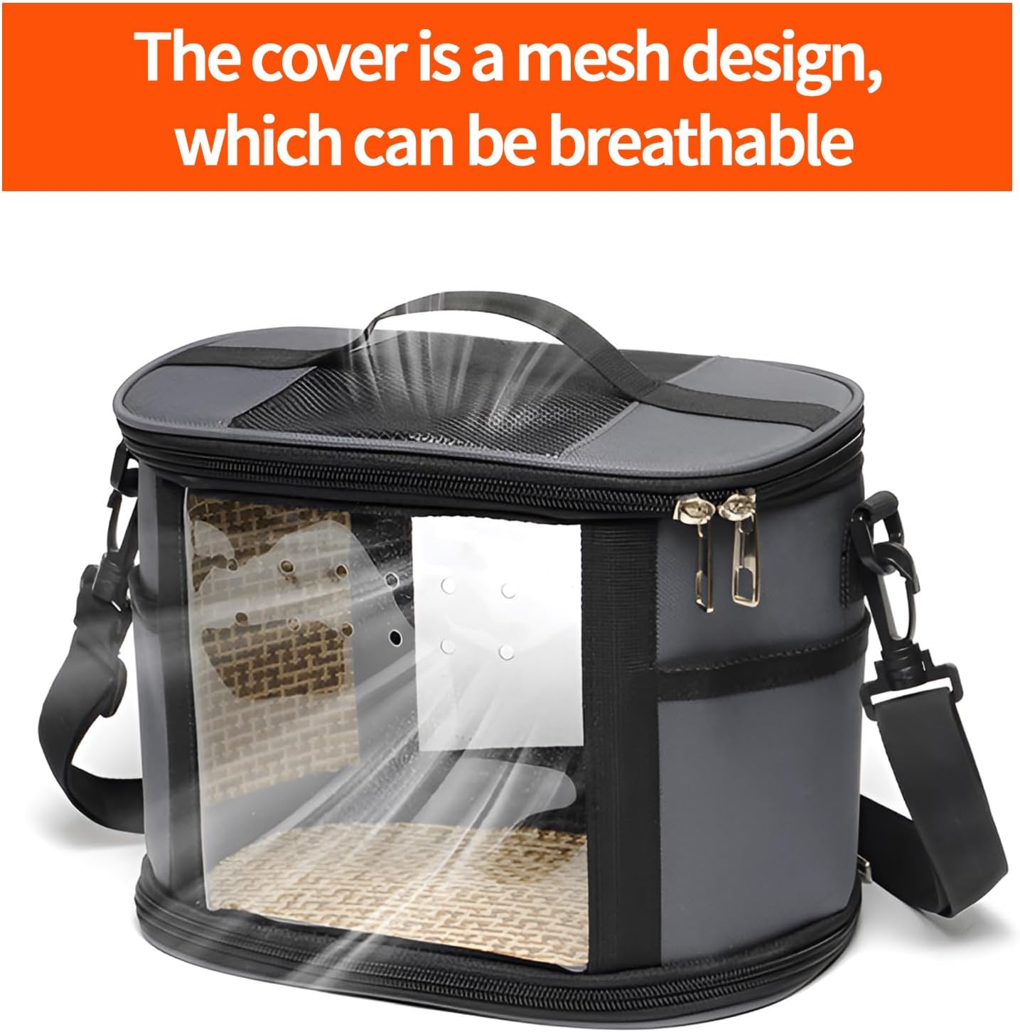 Bird Travel Carrierm, Small Bird Travel Backpack Carrier Cage with Tray and Breathable Clear Window, for Parakeet Cockatiel Budgies, for Camping Hiking (Blue)