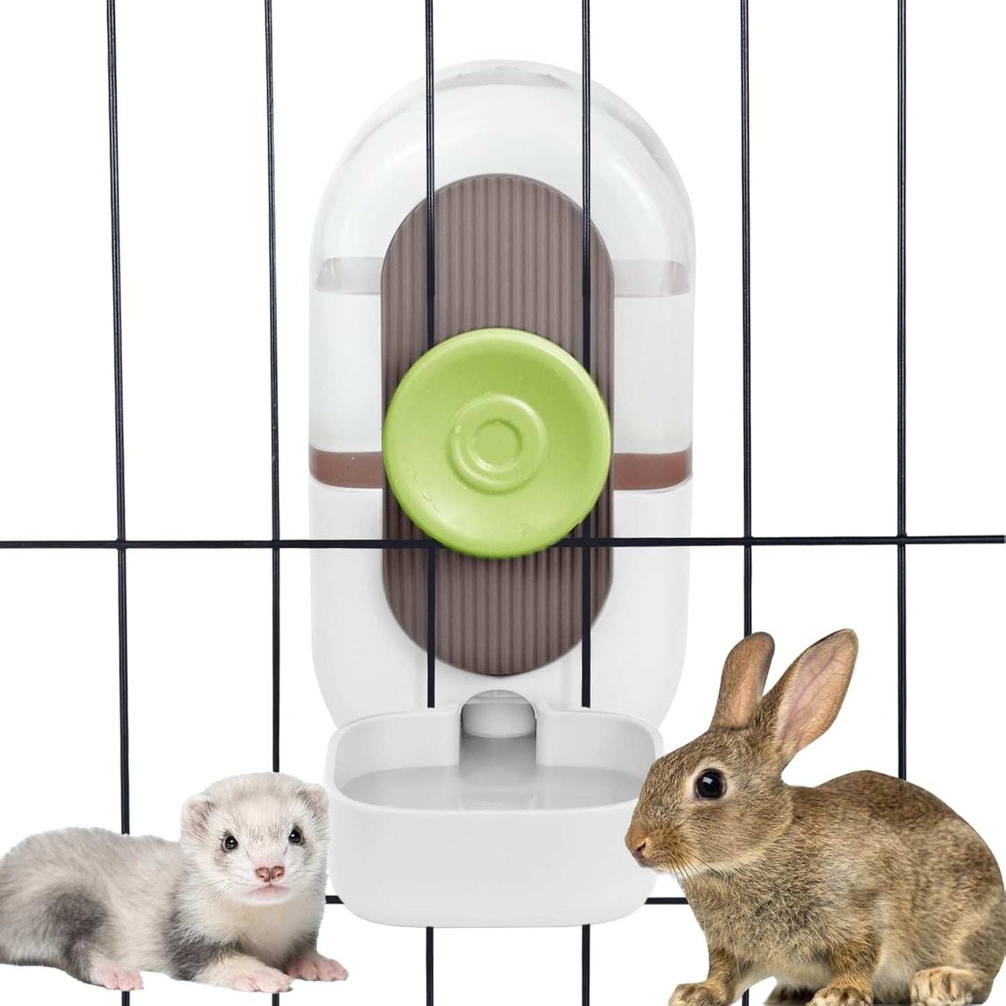 28oz Hanging Automatic Water Dispenser,Rabbit Water Bottle,Bunny Guinea Pig Ferret Water Bowl for Cage,Suitable for Small Animal Puppies(Cage Grid Spacing Over 1.2'')