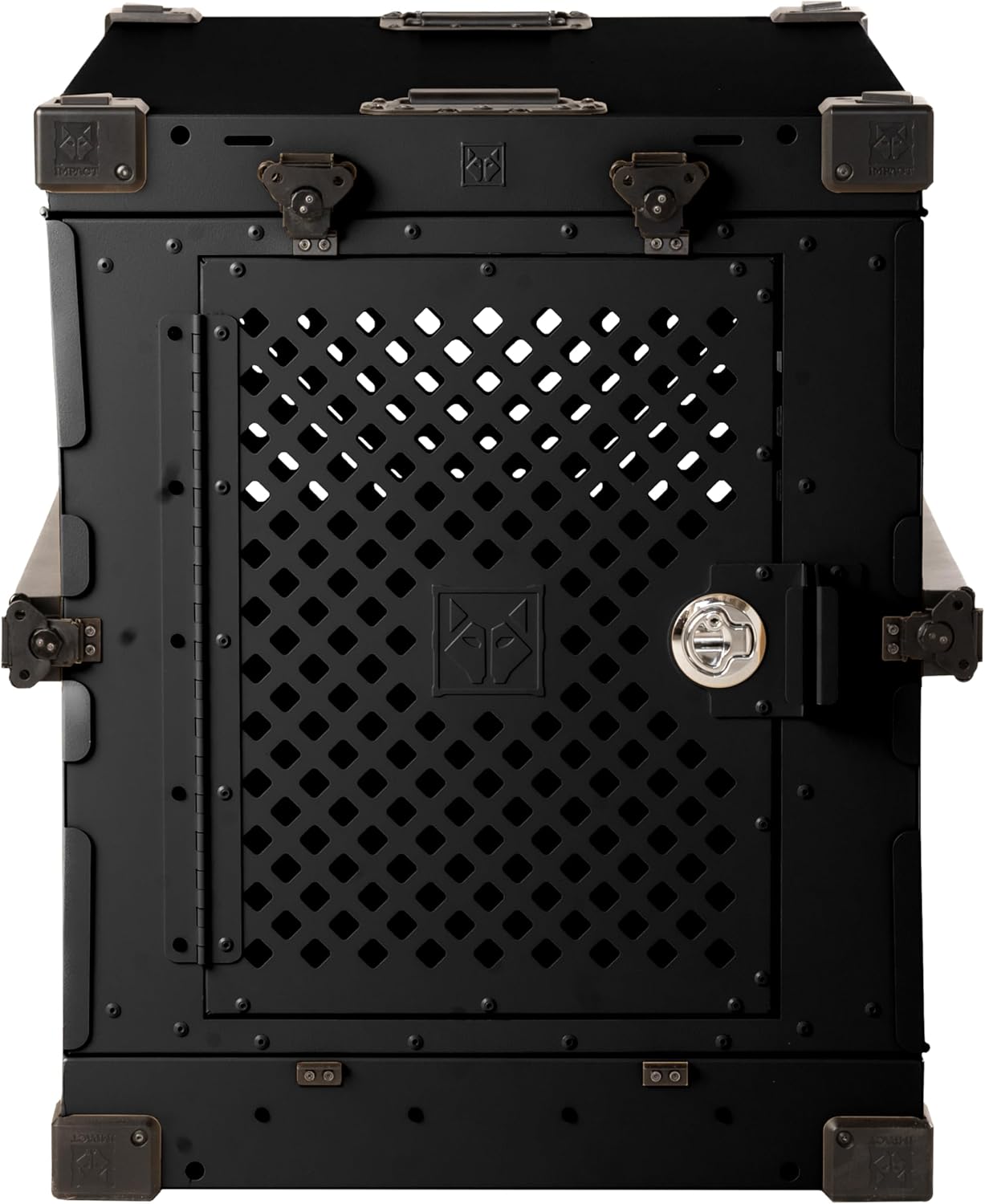 Impact Collapsible Dog Crate - Foldable Hard Crate for Extra Large Dogs - Heavy Duty Travel Kennel with Powder-Coated Aluminum - Quick Setup for Indoor & Outdoor (Black, 40"+ (40.5" L x 27.5βW x 34" H