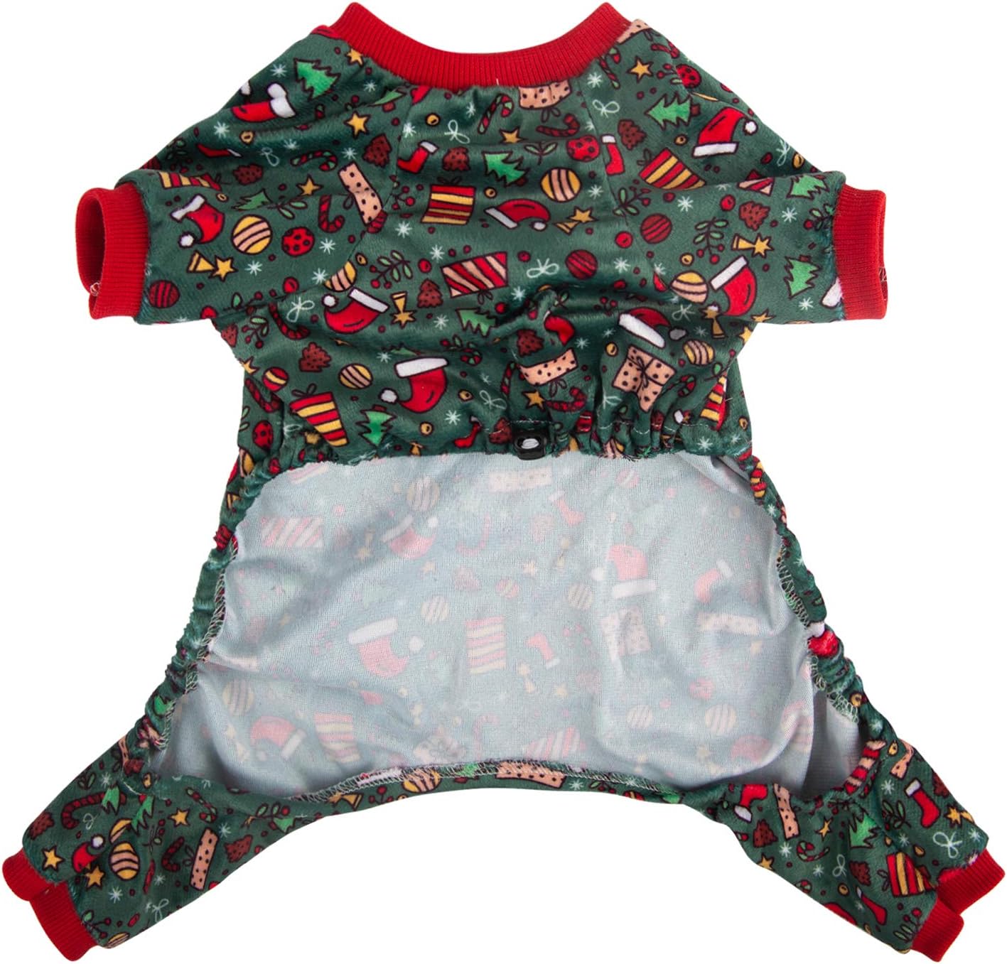 CuteBone Dog Christmas Pajamas Puppy Onesies Small Dogs Soft Pjs Coat Cat Apparel Comfy Pet Clothes Outfit Doggie Bodysuit P111L