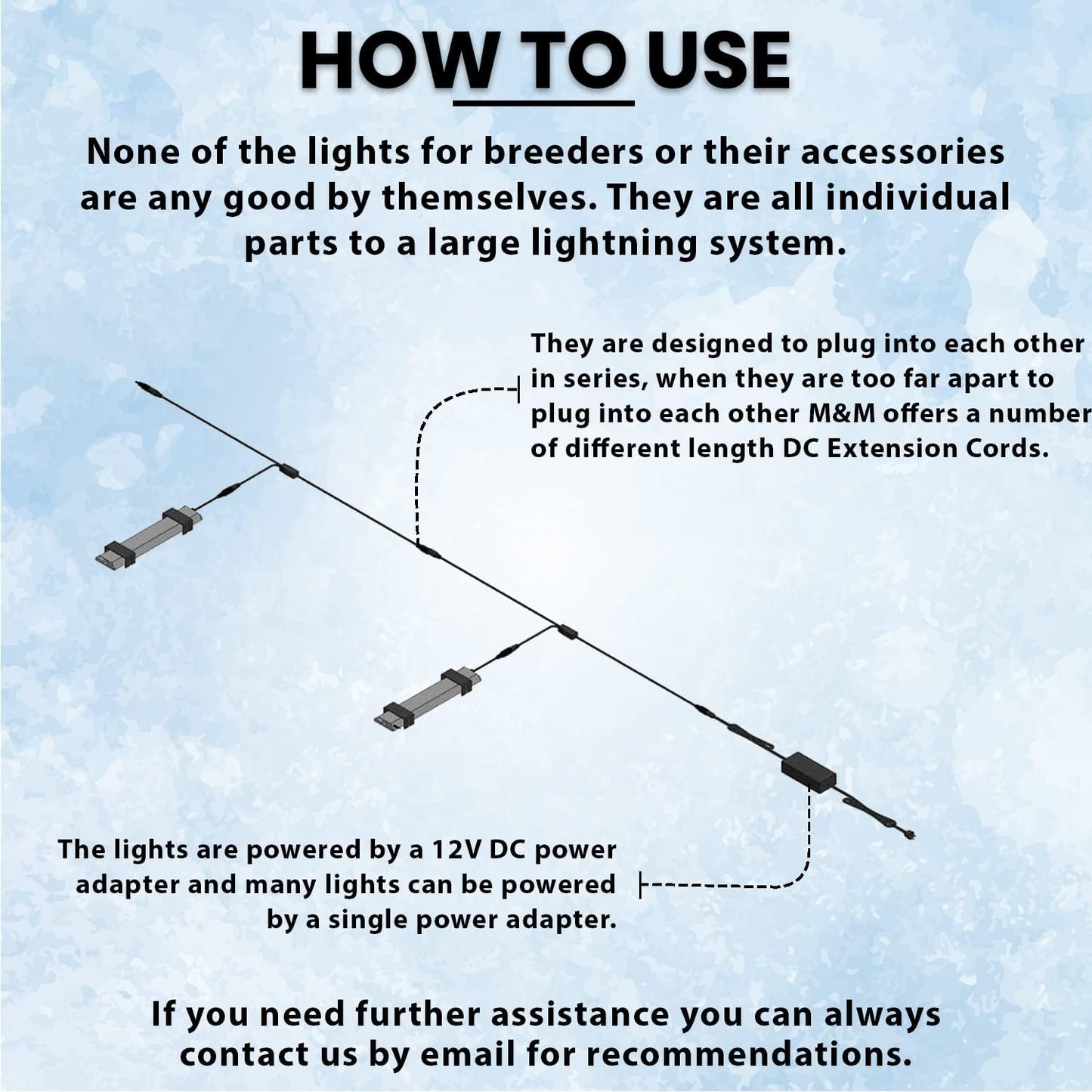 HappyBird Lightning (A Divison of M&M Cage) 8" LED linkable Light bar Without Power Source for Multiple Bird Breeder Cages, Full Spectrum LED. Will NOT Run ON ITS OWN (Single)