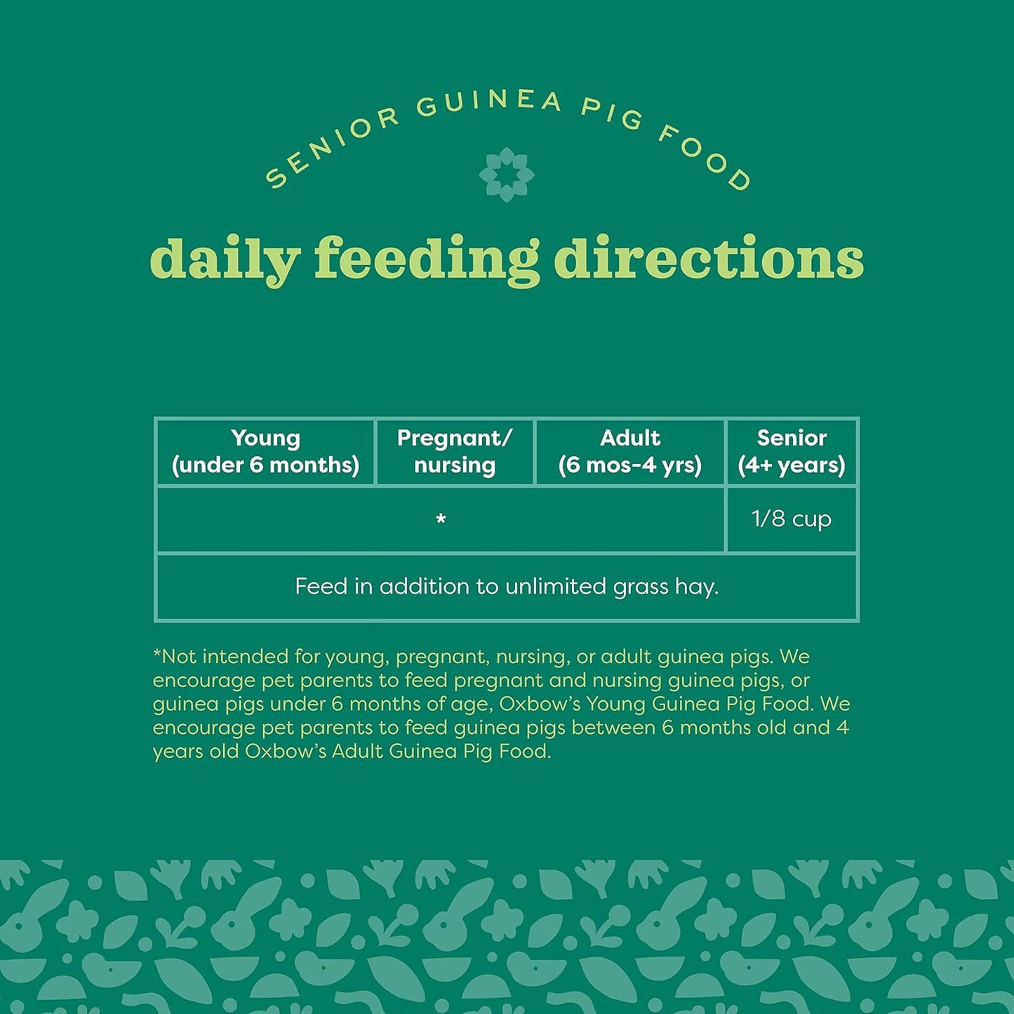 Oxbow Essentials Guinea Pig Food, Senior, Made Alfalfa for Guinea Pig, Pet Food Pellets with Vitamin C, Small Animal Pet Products, Made in USA, High Fiber, 8 lb. Bag