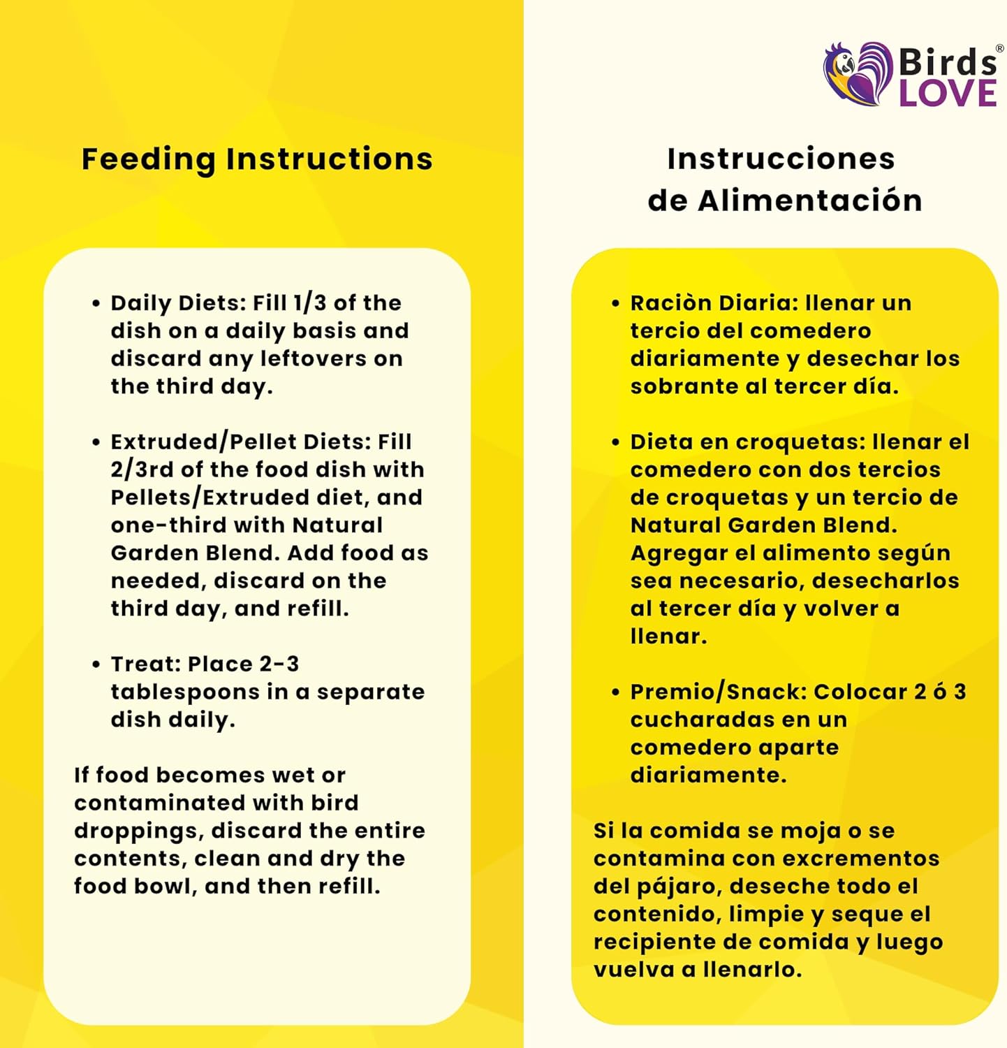 Birds LOVE All Natural Garden Blend Bird Food for Small Birds - Lovebirds, Cockatiels, Parakeets and Parrotlets 4lb