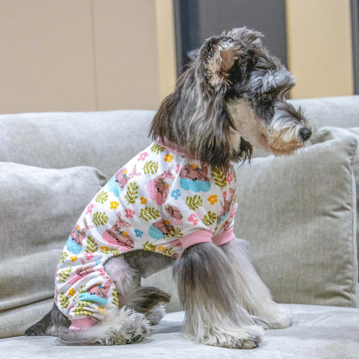 CuteBone Small Dogs Outfit Soft Puppy Onesies Pjs Dog Pajamas Pet Coat Cat Apparel Comfy Doggie Jumpsuit Bodysuit for All Seasons P286M