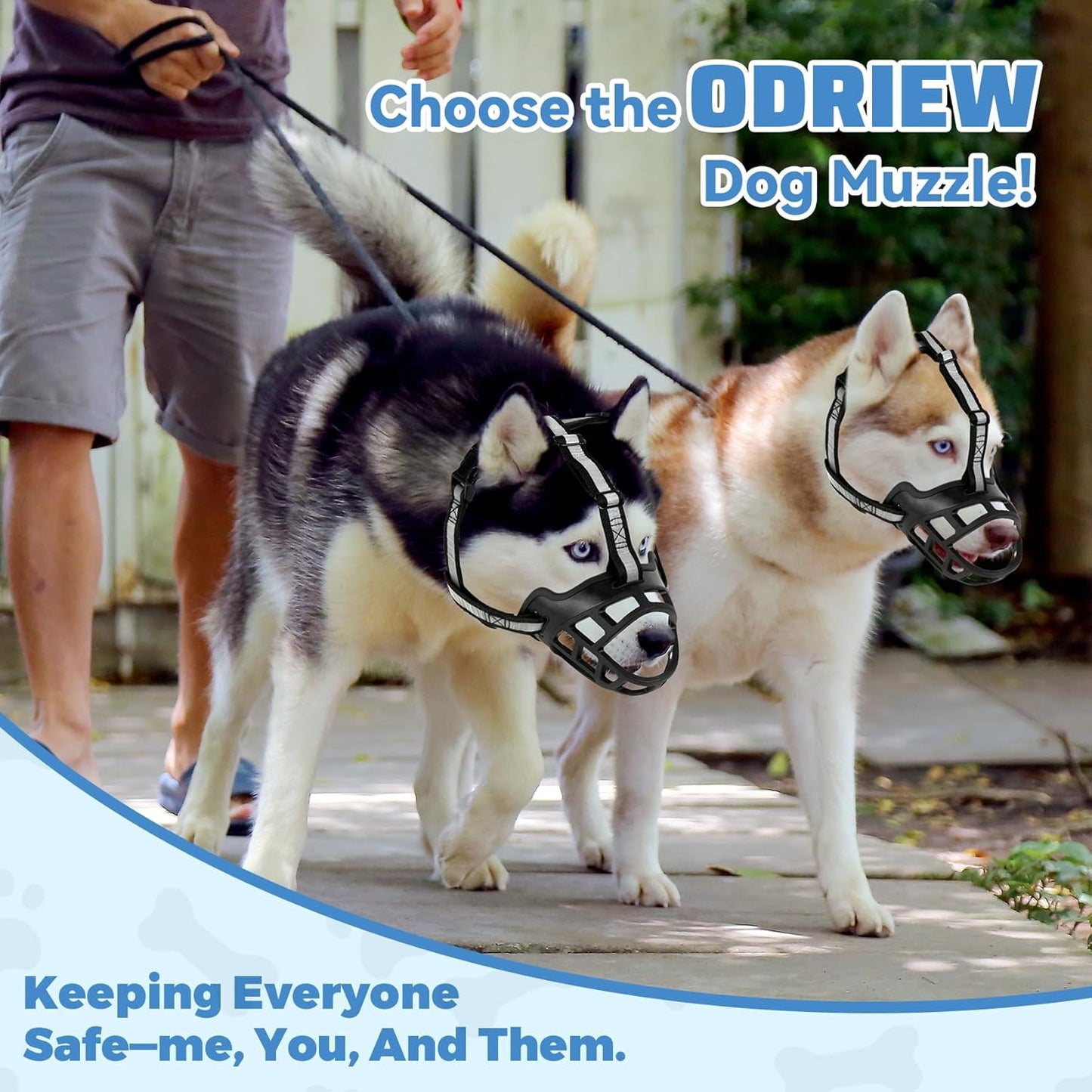 Dog Muzzle for Large Dogs, Breathable Basket Muzzles for Small, Medium and X-Large Aggressive Dog, Allows Panting Drinking, Suitable for Grooming Trimming Training (5, Blacks)