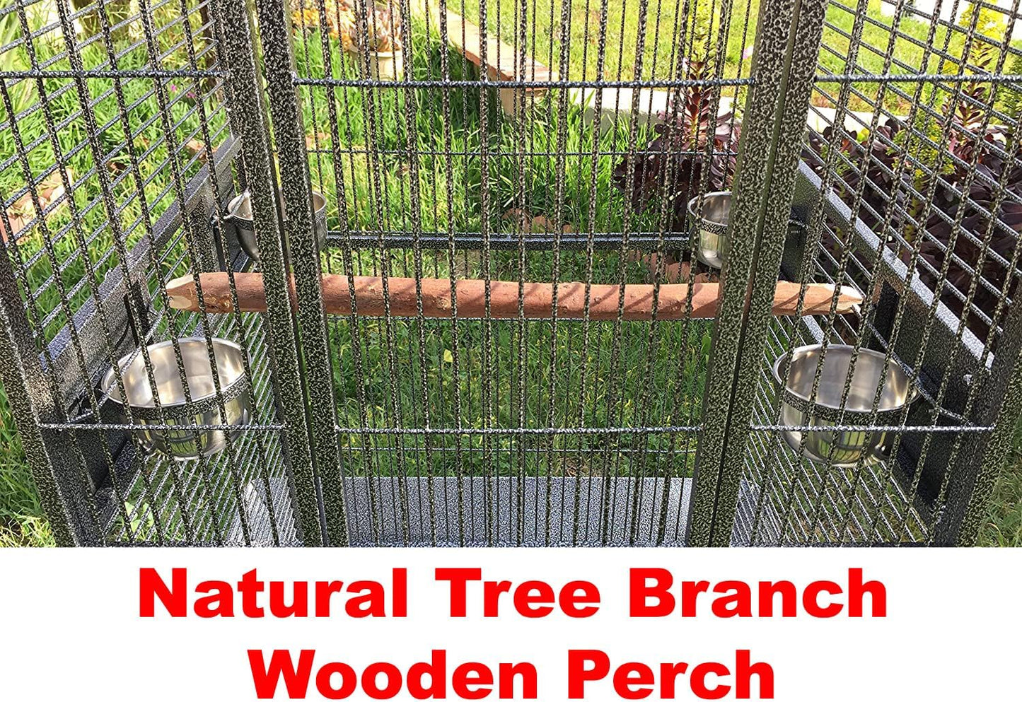 XX-Large 32" x 23" x 66"H Double Walk Ladders Open Play Top Wrought Iron Bird Parrot Parttot Finch Macaw Cockatoo Cage, Include Seed Guard and Toy Hook