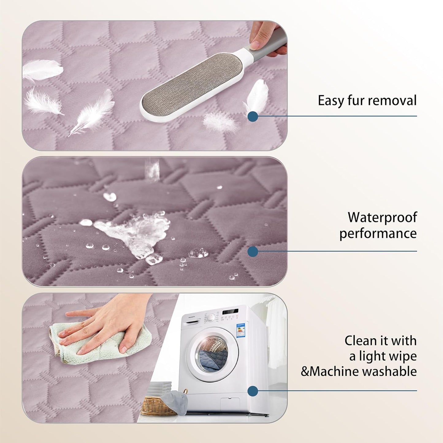 gogobunny 100% Double Sided Waterproof Dog Blanket Soft Pet Bed Cover Reversible Protect Furniture Couch Sofa Car for Puppy Large Dog Cat (Dark Sea Fog/Light Sea Fog, 82x82 Inch (Pack of 1))