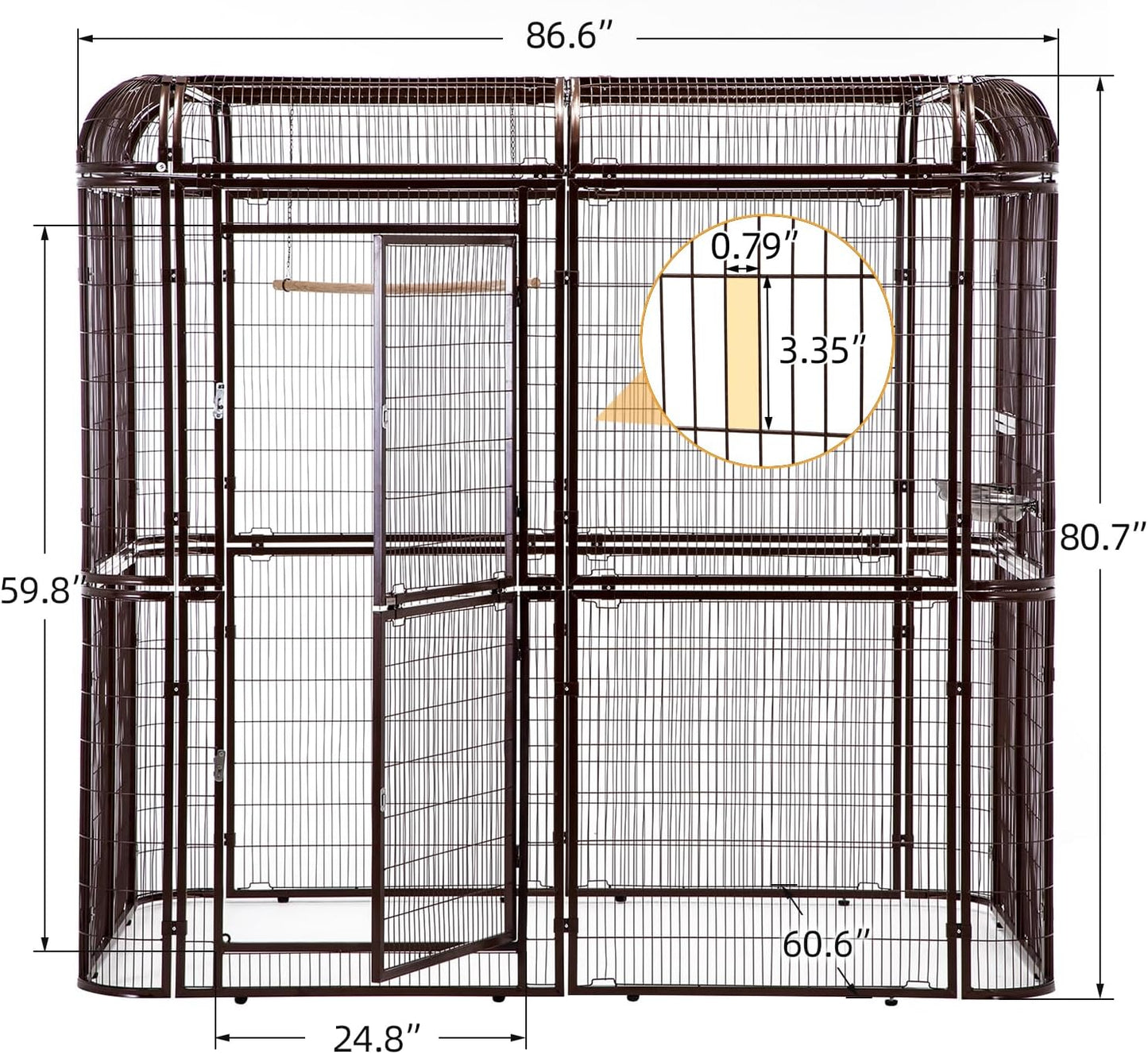 wonline Parrot Cages for Large Birds Outdoor Extra Large Bird Cage with Bird Cage and Perch, Suitable for Macaws Canaries Parrots Budgie Lovebirds