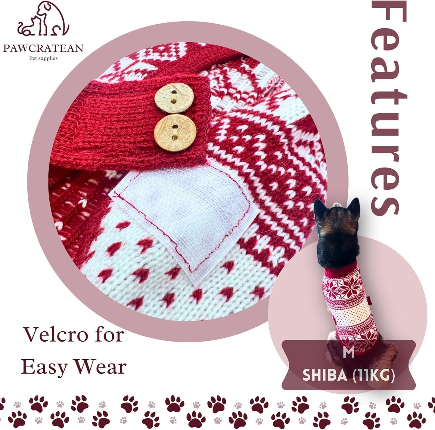 Cute Sweater for Dogs and Cats Soft Flannel Pet Outfit Warm and Cozy Animal Hoodie Small to Large Pet Clothes for Halloween Parties and Everyday Wear (X-Small, Red National Totem)