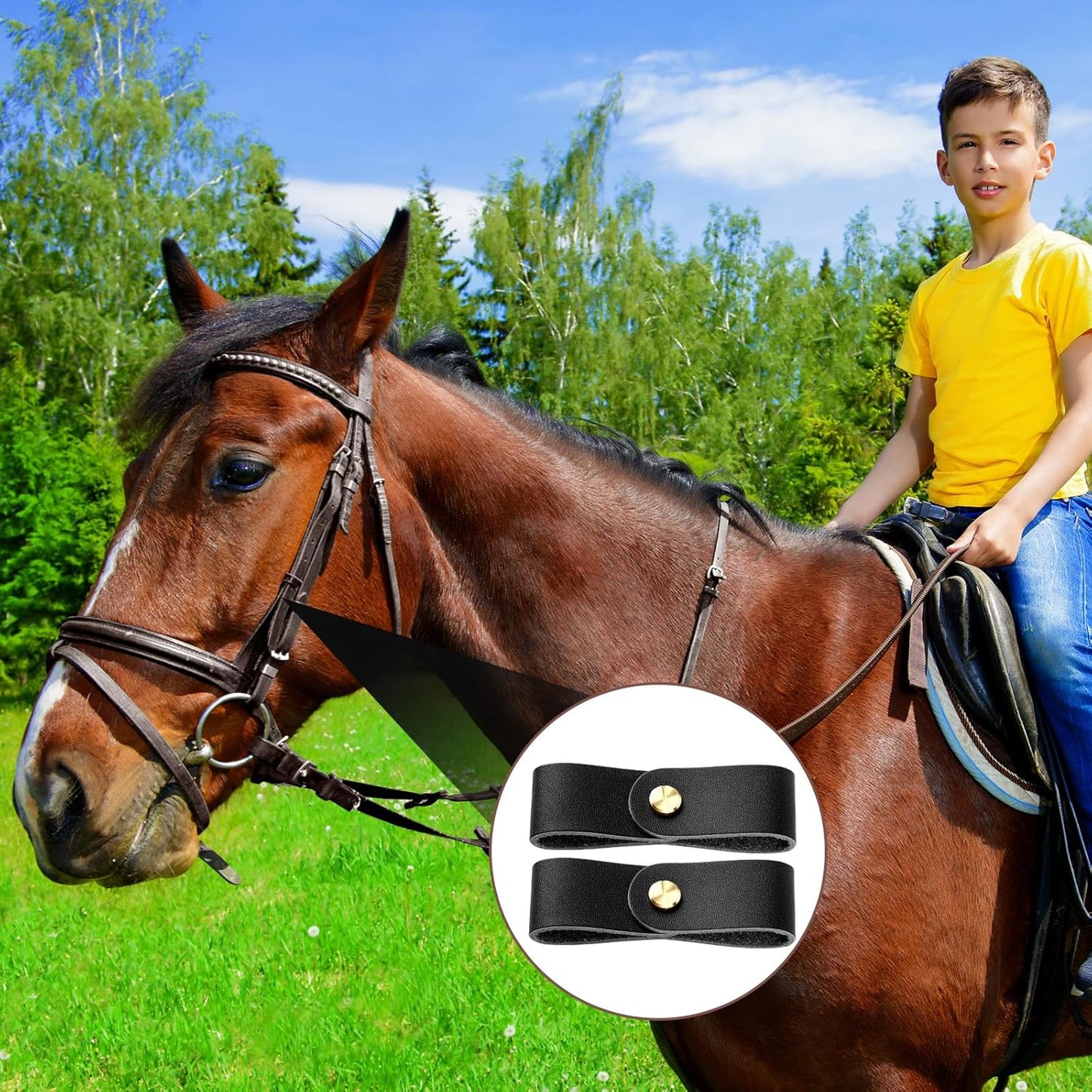 Chunful 6 Pcs Halter Breakaway Replacement Strap Breakaway Halter Replacement Straps Horse Leather