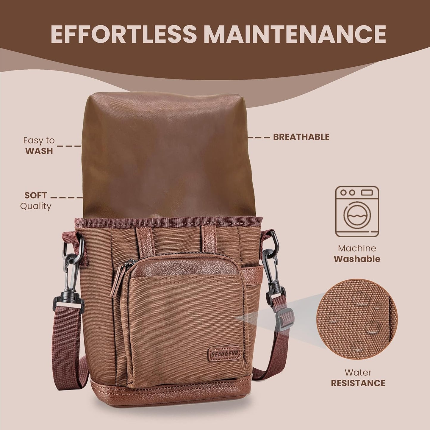 BEAU&FUR Dog Treat Pouch with Clicker for Training - Hands-Free Dog Treat Bag with Magnetic Closure, Built-in Poop Bag Holder Pocket