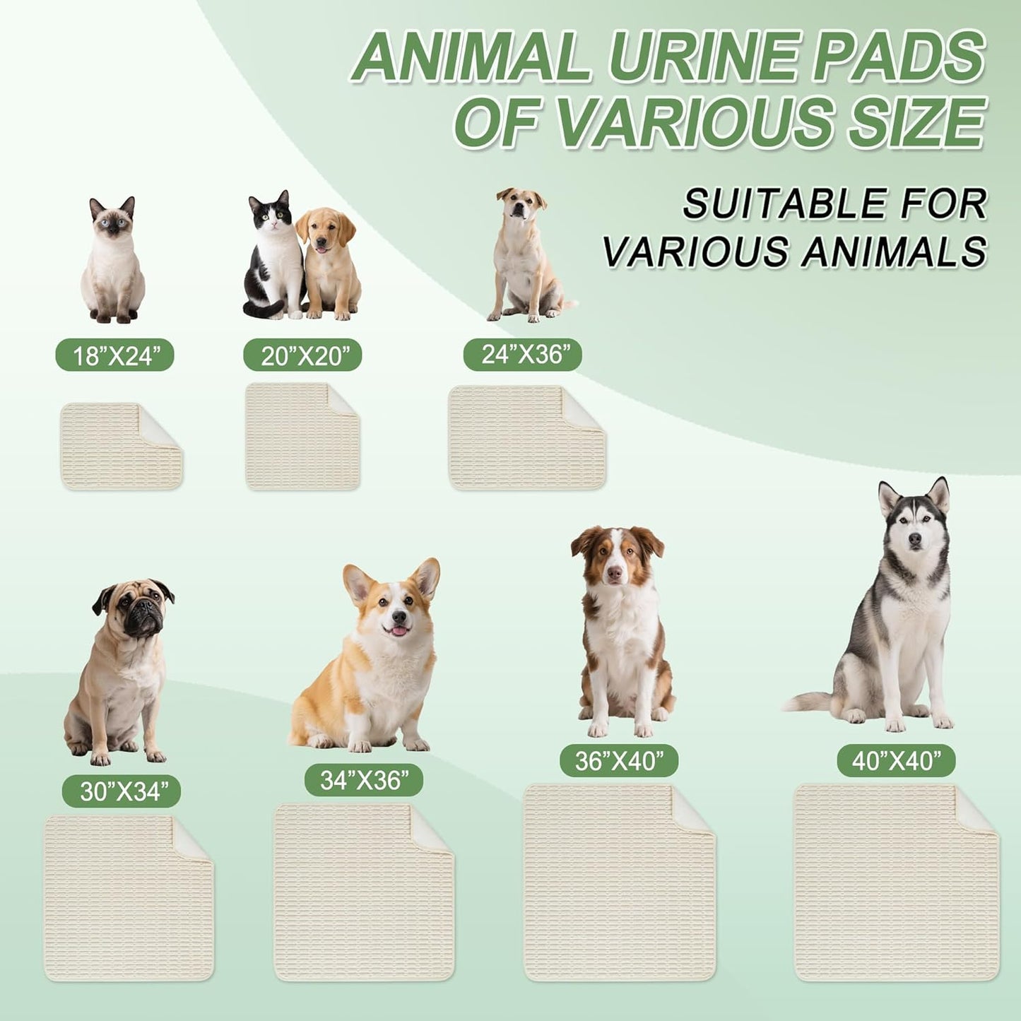 Washable Pee Pads for Dogs, 2 Pack Reusable Puppy Pads Dog Pads, Non-Slip Dog Pee Pads, Leakproof Pet Pee Pads Wee Wee Pads for Dogs. (Cream White, 24"x36"(Pack of 2))