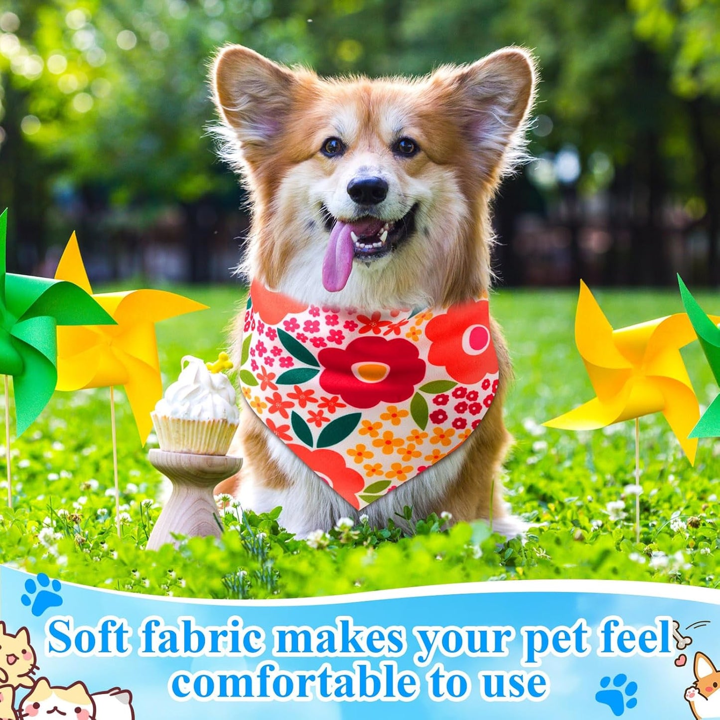 72 Pcs Hawaiian Dog Bandanas Bulk Summer Triangle Scarf Fruit Cat Bibs Puppy Scarf Flower Pet Bandanas for Puppy Cat Birthday Party Costume