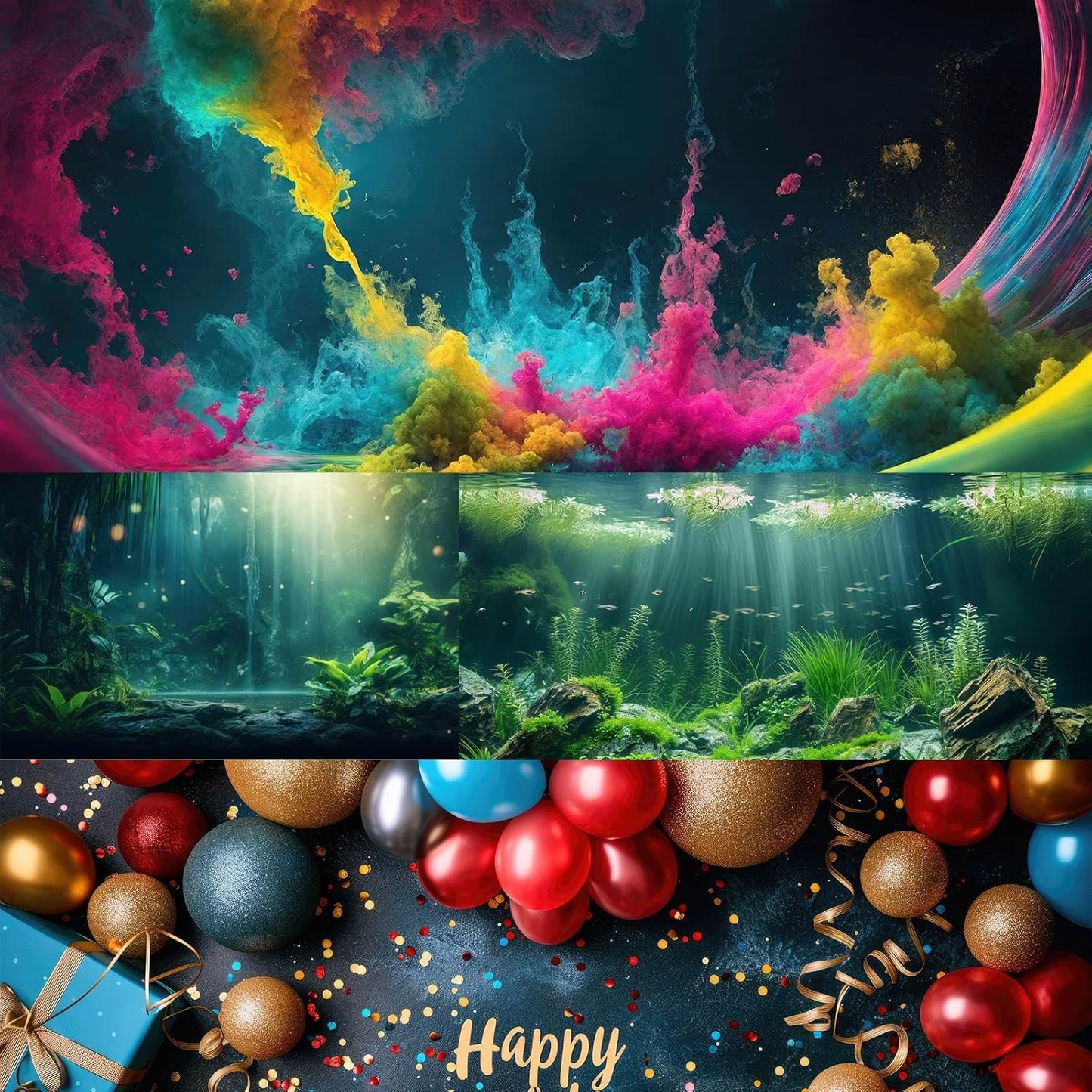 Fantasy Mushroom Forest Aquarium Background Abstract Cartoon Mushroom Reptile Tank Backgrounds Vibrant Jungle Mushrooms Theme Fish Tank Background Magic Mushrooms Reptile Enclosure Backgrounds 60x24in