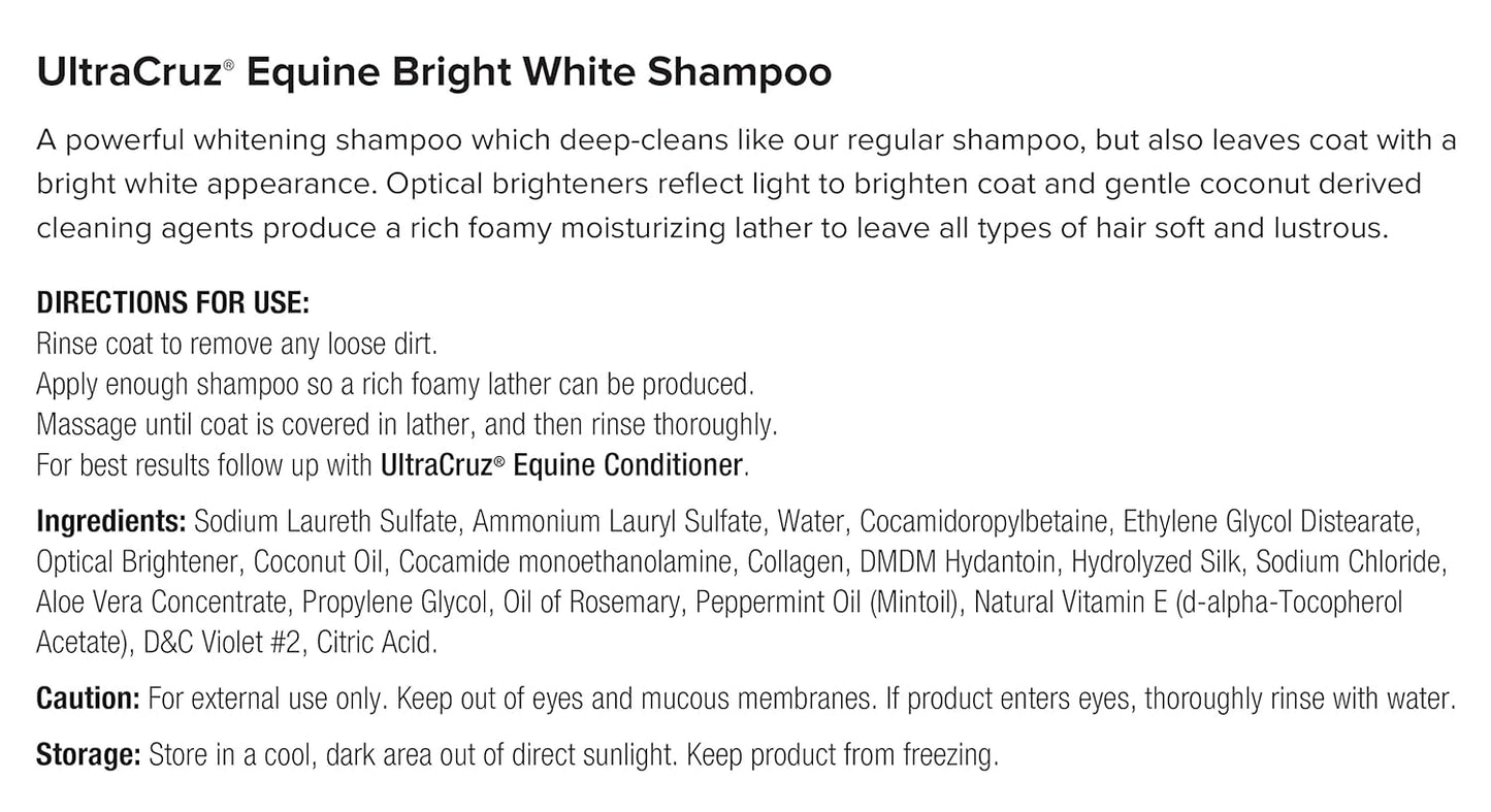 UltraCruz - sc-516943 Equine Bright White Horse Shampoo and Conditioner Bundle, 32 oz Each