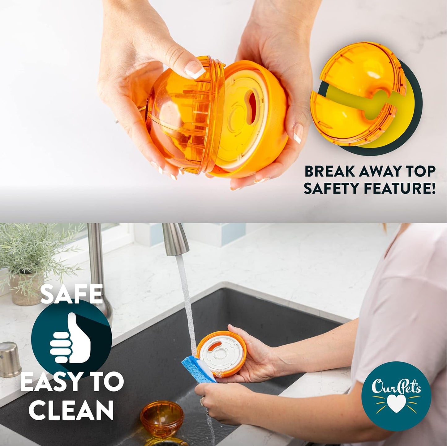 Our Pets Smarter Toys IQ Treat Ball - Colors Mary Vary - 4" - for Larger Dogs