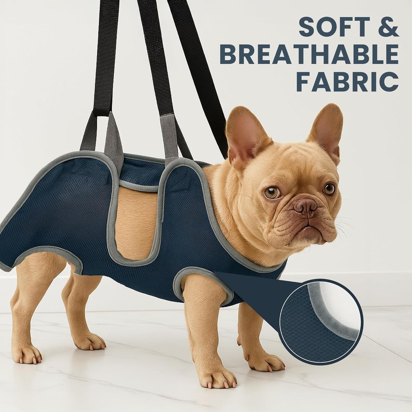 Grooming Hammock Kit for Dogs & Cats, Includes Hammock Harness, Nail Clippers, Nail File, Grooming Glove, Dematting Comb, S-Hooks, Carabiners & Storage Bag for Easy Home Grooming small (75Ć49) cm