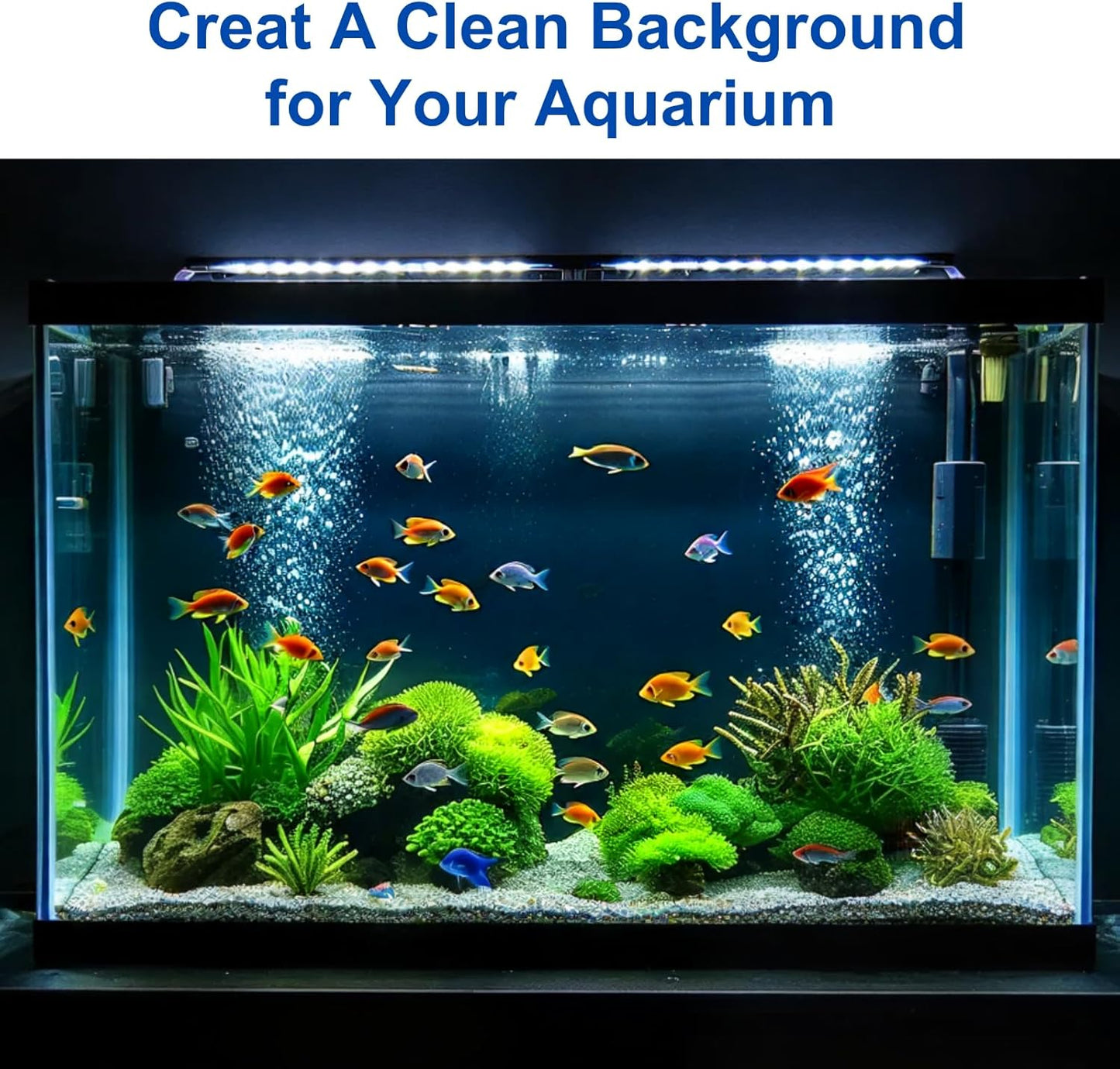 ELEBOX Aquarium Background Blue Black Fish Tank Background Wallpaper Double-Sided Aquarium Backing, Aquarium Decorations for 10 Gallon Aquarium 11.8" x 16.5"