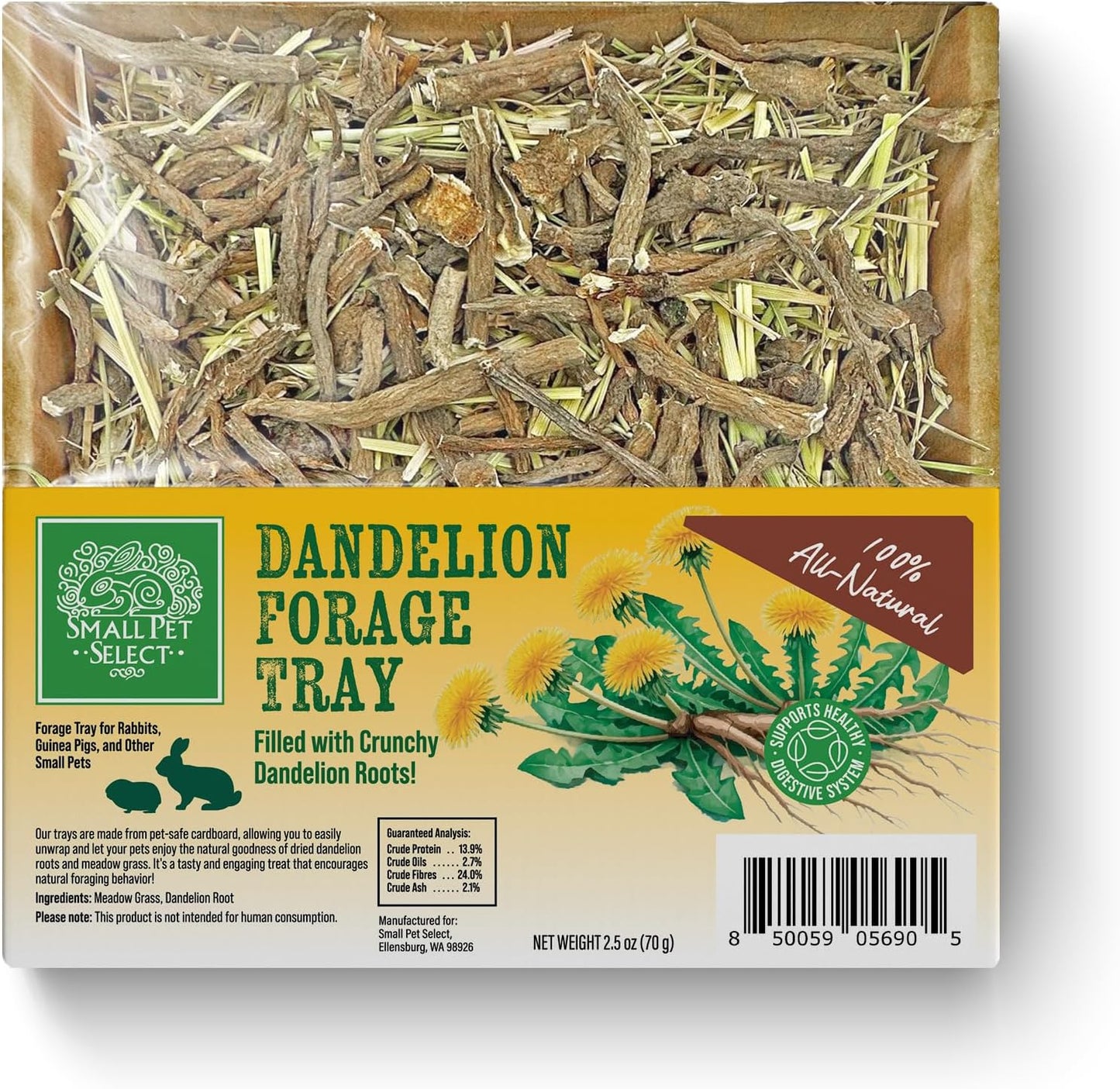 Small Pet Select Forage Tray Bundle, 3 Pack of Foraging Trays for Rabbit, Guinea Pig, Hamster or Bunny - Natural Treats, Dandelion, Flower, Herb Mix 2.5oz Each