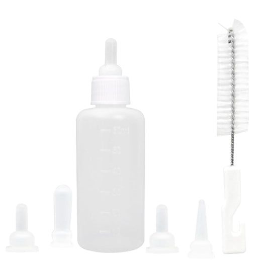 Pet Nursing Bottle Kit with Replacement Nipples for Cat, Dog, Kittens, Puppies, Rabbits, Small Animals