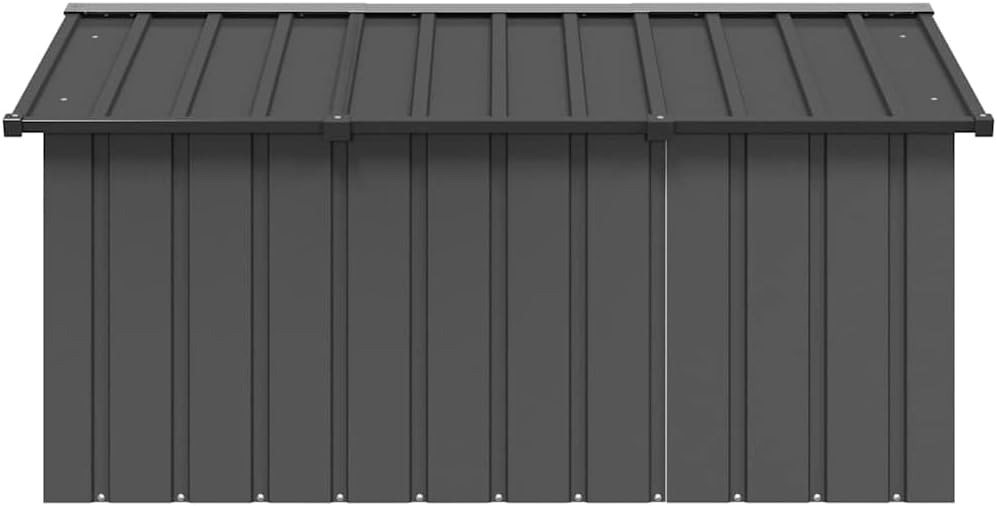vidaXL Large Anthracite Dog House Galvanized Steel Outdoor Kennel for Breeds 45.9 X 60.2 32.1 in Perfect Pet Shelter Houses Puppy of Supply Shed