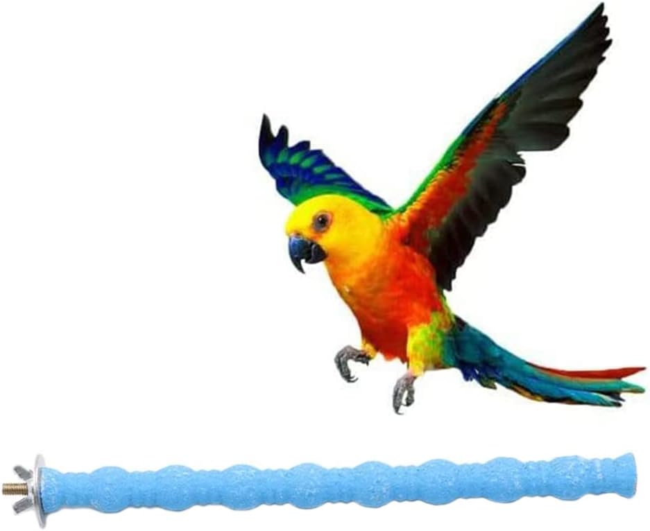 Litewoo Bird Perch Paw Beak Grinding Stick Grit Stand for Parrot Budgies Parakeet Cockatiels Conure Finch Random Color（9.84inch/25cm）