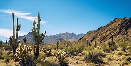 Reptile Habitat Background, Retro Desert Oasis Cactus Terrarium Background 72X16 in Background with 8 EVA Double-Sided Tape