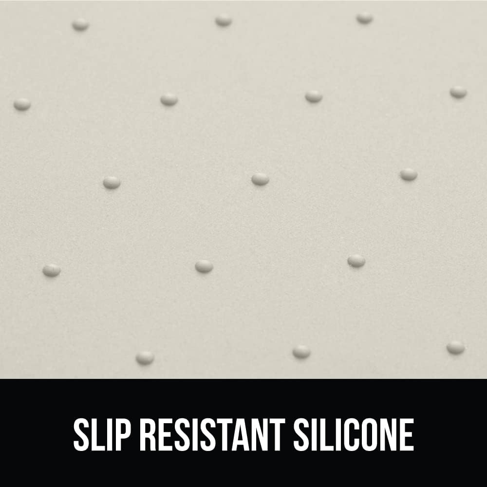 GORILLA GRIP 100% Waterproof Raised Edge BPA Free Silicone Pet Feeding Mat, Dog Cat Food Mats Contain Spills Protects Floors, Placemats for Cats and Dogs Water Bowl, Pets Accessories 32x24 Cream