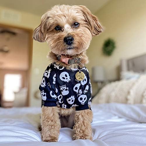 CuteBone Dog Halloween Pajamas Puppy Onesies Small Dogs Soft Pjs Coat Cat Apparel Comfy Pet Christmas Clothes Outfit Doggie Bodysuit P11M