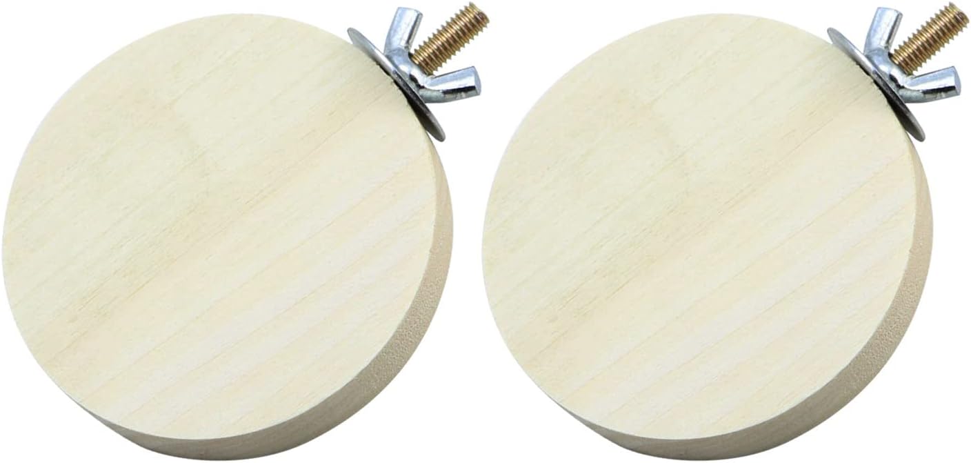 2 Pieces Bird Perch Platform Wooden Stand Toy for Small Bird Parrot Parakeet Cockatiel Budgie Lovebirds Conures Finches Rat Cage Accessories