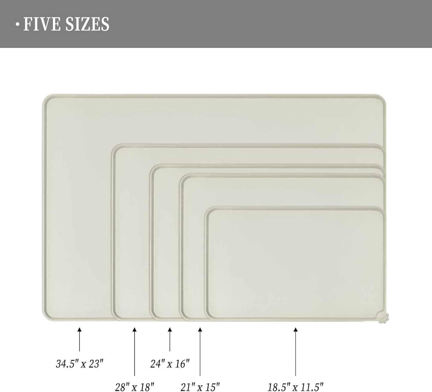 Waterproof Pet Feeding Mat with High Raised Edges, Heavier and Thicker Placemats for Cat Dog Water Bowl with BPA Free, Dogs Cats Food Mats for Messy Drinkers to Prevent Spill and Protect Floors