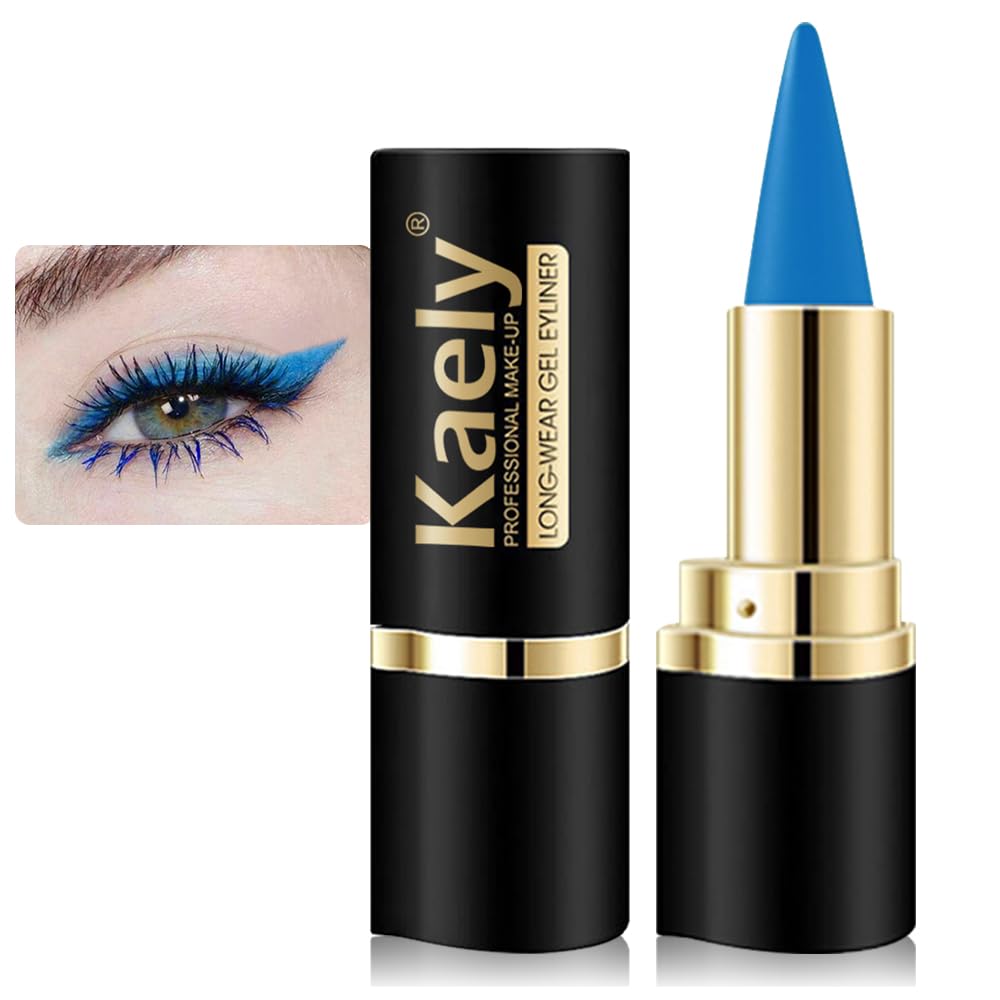 evpct 1Pcs Light Blue Gel Eyeliner Pencil Eye Black Face Paint Stick Makeup Set Waterproof Matte Cream Crayon Eyeliner Pencil Set Cat Eye Liners Eyeshadow Guide delineador de ojos contra el agua