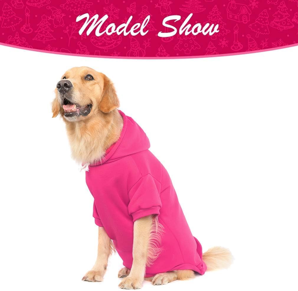 KOOLTAIL Basic Dog Hoodie - Soft & Warm Dog Hoodie Sweater with Leash Hole and Pocket, Dog Winter Coat, Cold Weather Clothes Sweatshirt for Small Medium Large Dogs Puppy Cat Boys Girls Deep PinkXL/XXL