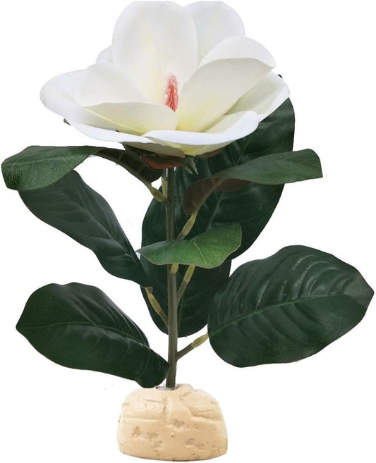 Reptile Plants Terrarium Reptile Tank Decorations for Bearded Dragon Lizard Snake Geckos Chameleon Amphibian Habitat Terrarium Decor (White)