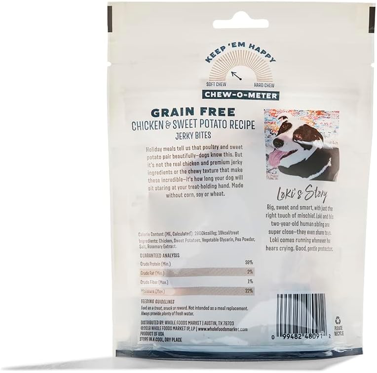 Whole Paws, Whole Paws, Chicken & Sweet Potato Jerky Bites, 5 Ounce