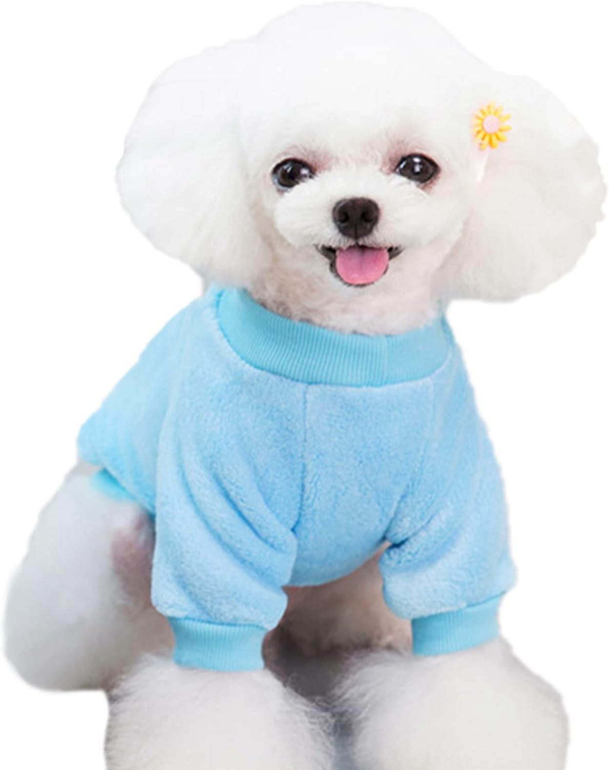Jecikelon Pet Dog Clothes Dog Sweater Soft Thickening Warm Pup Dogs Shirt Winter Puppy Sweater for Dogs (Z01-Blue, Large)