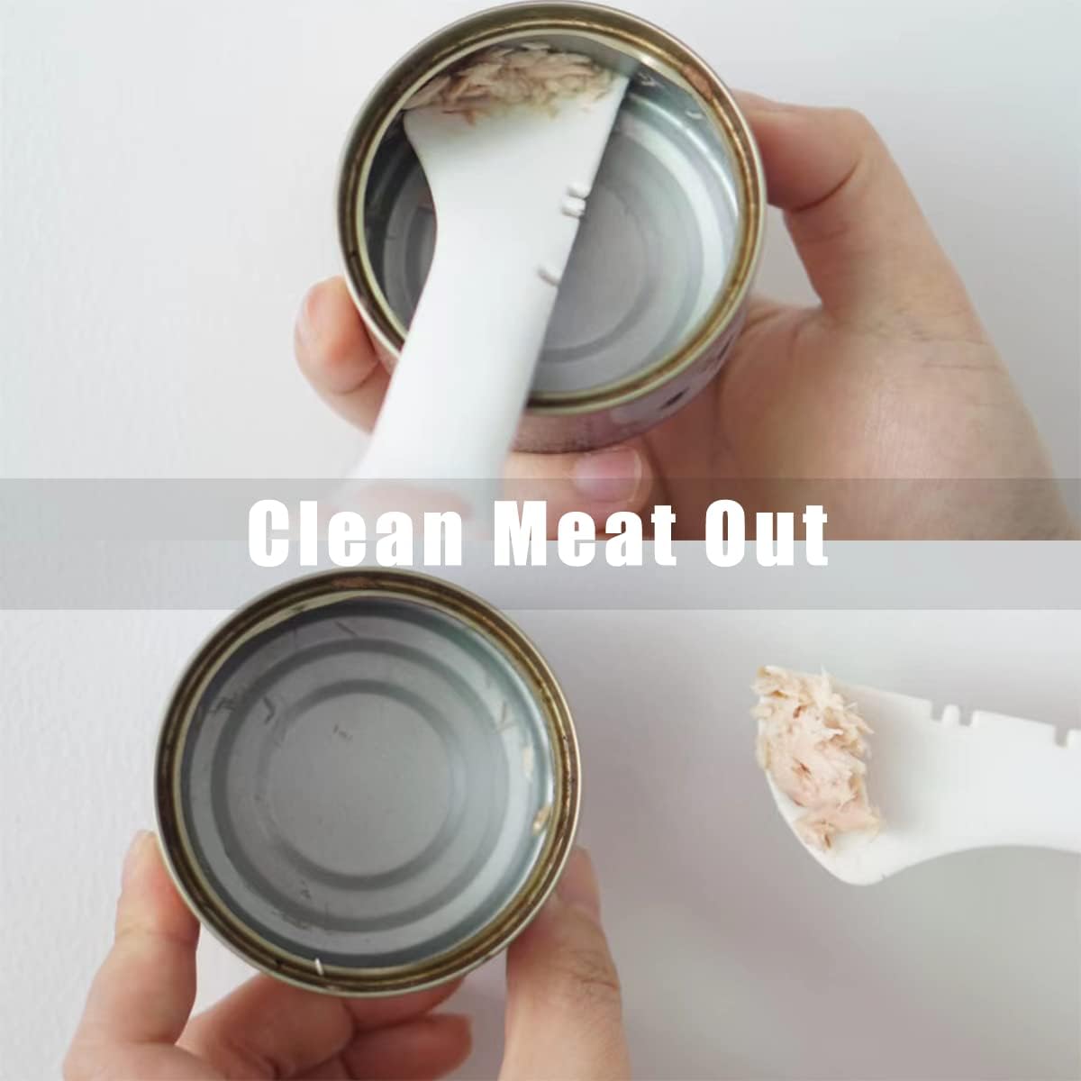 Meow&Woof Cute Cat Pet Can Food Cover with Spoon - One Lid and One Spoon Pack (Gray)