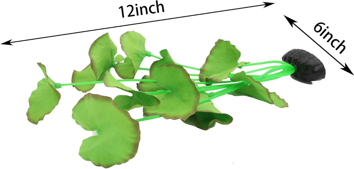 2-Pack 12 Inch Aquarium Silk Aquarium Plants, Artificial Plastic Plant for Small Tank, Goldfish, Fish Hides (Green B, 12 Inch)