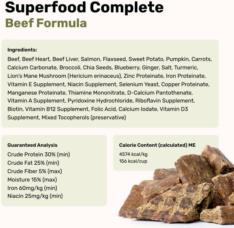 BADLANDS RANCH by Katherine Heigl- Superfood Complete, Air-Dried Adult Dog Food - High Protein, Zero Fillers, Superfood Nutrition (64 Ounce (Pack of 2), Beef)